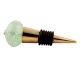 Mint Bubble Glass Wine Stopper in Golden Fitting